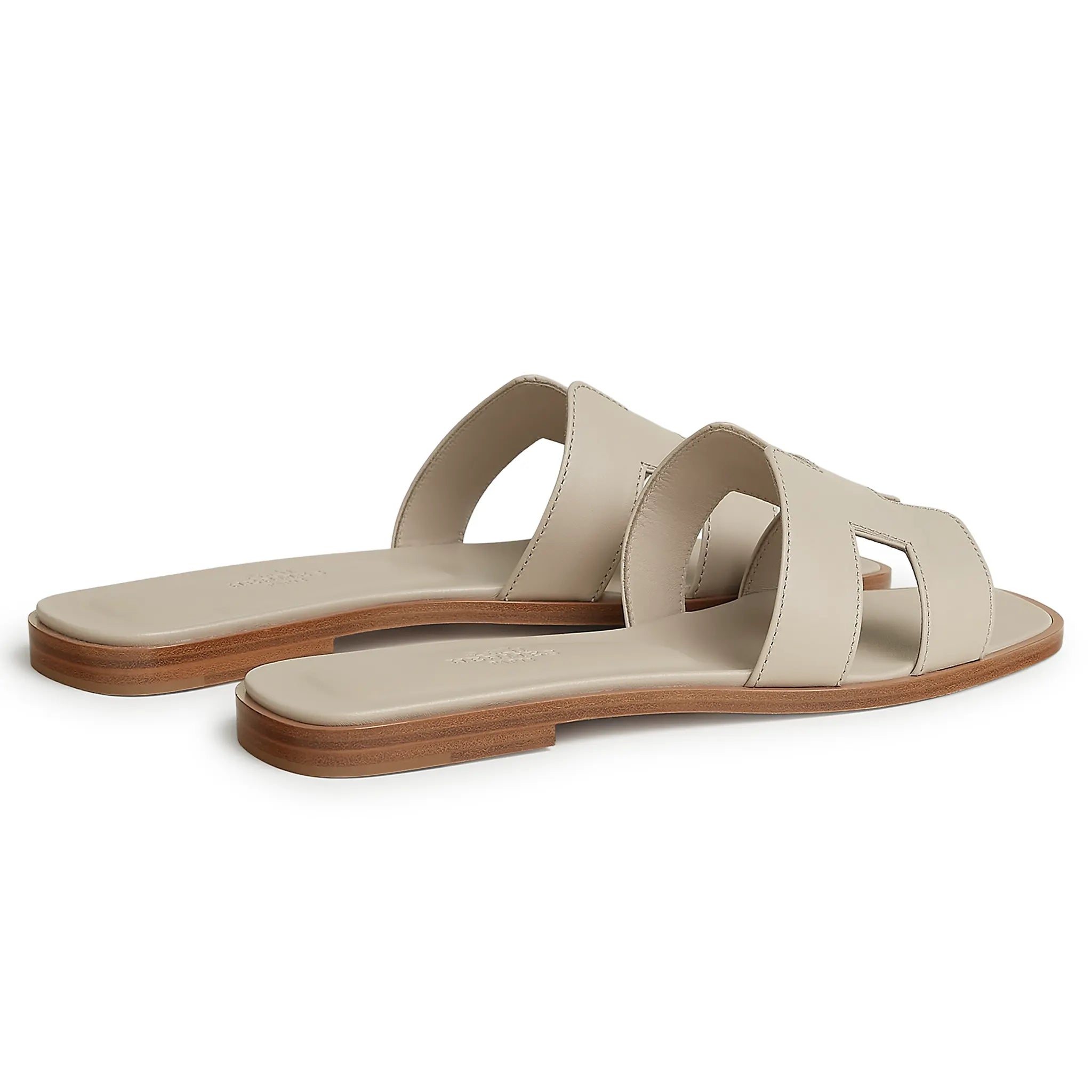 Back Side View of Hermes Paris Oran Beige Nomade Sandal H202230Z 32370